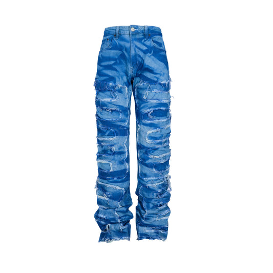 “Wavenine” Distressed Jeans